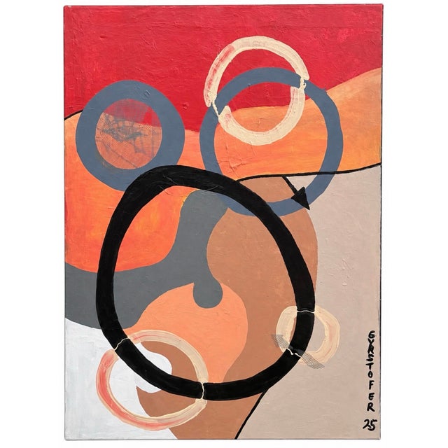 Abstract Mixed Media Painting by Christopher Shoemaker, 48” H X 36” W For Sale