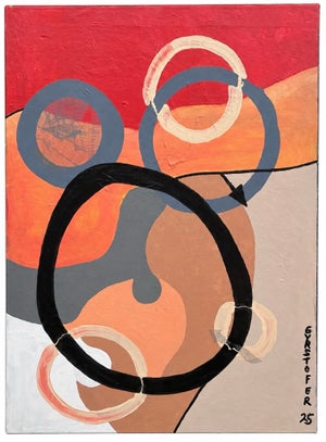 Abstract Mixed Media Painting by Christopher Shoemaker, 48” H X 36” W