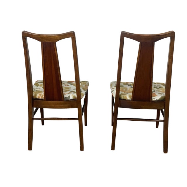 Brown Set of 6 Sculptural Mid-Century Cane-Back Dining Chairs, Walnut For Sale - Image 8 of 18