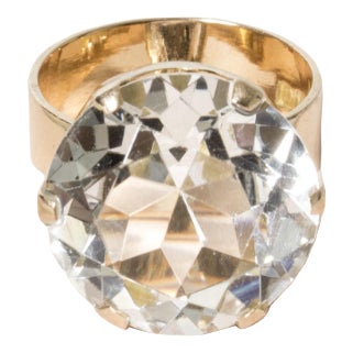 Gold & Rock Crystal Ring from Turun Hopea For Sale