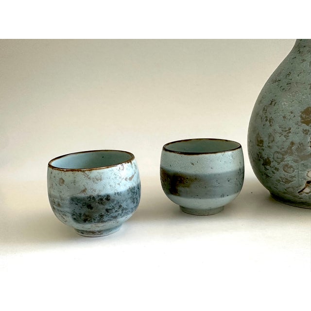 Japanese Ceramic Sake Set For Sale - Image 4 of 11