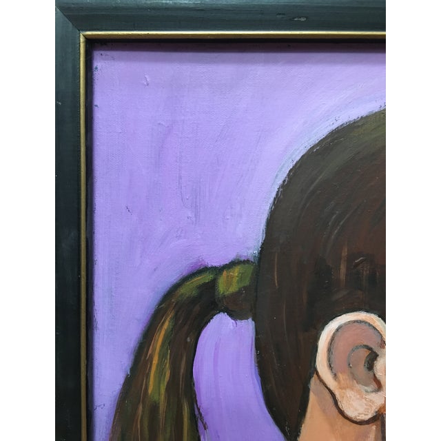 1970s Vintage Mid Century Figural Portrait For Sale - Image 5 of 11