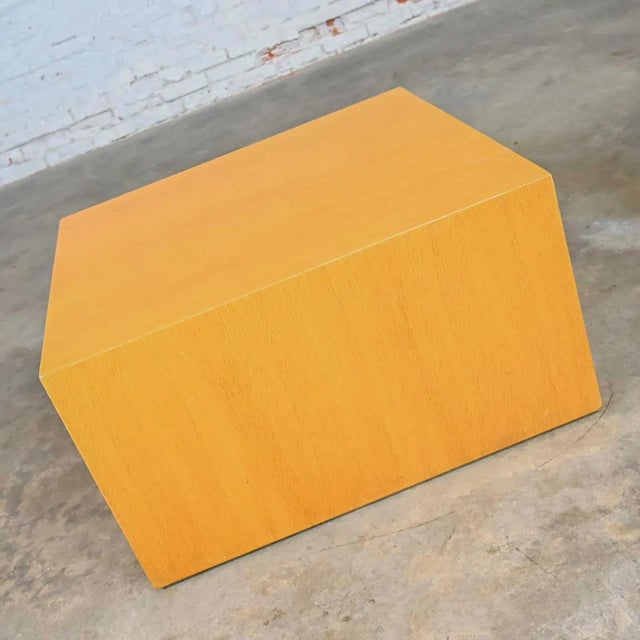 Outstanding Intrex Furniture wood veneer cube side table, end table, or pedestal attributed to Paul Mayen. Beautiful...