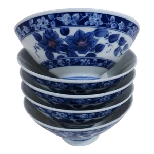 Chinese Porcelain Rice Bowls, Set of 5