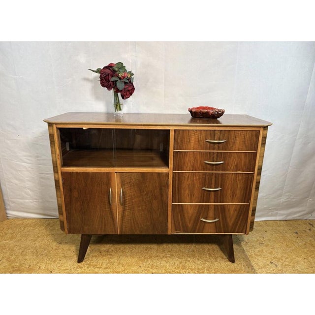 Mid-Century Modern Mid-Century Modern Walnut Cocktail Cabinet attributed to František Jirák for Tatra Nábytok, 1960s For Sale - Image 3 of 12