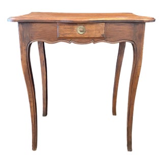 Antique French Louis XV Walnut Side Table or Petite Desk For Sale