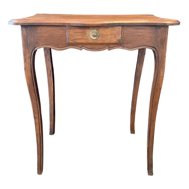 Antique French Louis XV Walnut Side Table or Petite Desk For Sale