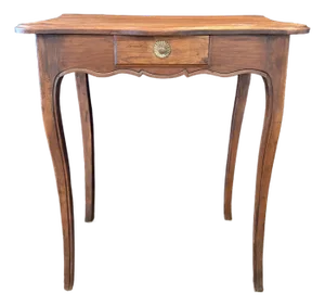 Antique French Louis XV Walnut Side Table or Petite Desk