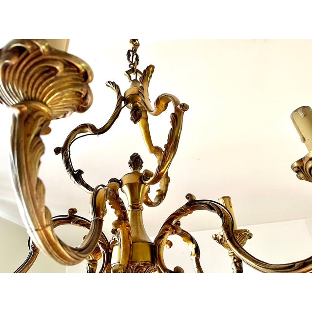 Louis XV Gilt Bronze Cage Chandelier, 1950s For Sale - Image 9 of 12