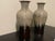 Vintage brown/sage/grey ombre flambé drip glazed porcelain vases. 14" high. Sold as a pair. Original heritage is not...