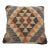 Arteverk Handwoven Afghan Kilim Pillow — Blue & Terracotta Diamond Grid For Sale