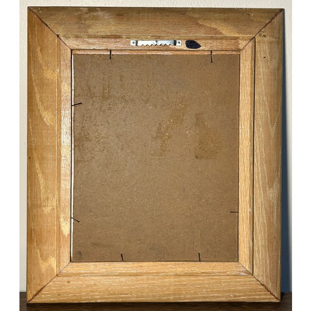 Vintage Lighthouse Coastal Seascape Framed Oil Painting on Masonite Board Signed Bushman For Sale - Image 4 of 4