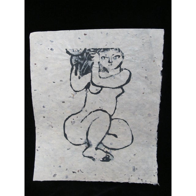 Iwao Akiyama Signed Limited Edition Japanese Woodcut Print Kazumi Kneeling Nude For Sale In Portland, OR - Image 6 of 6