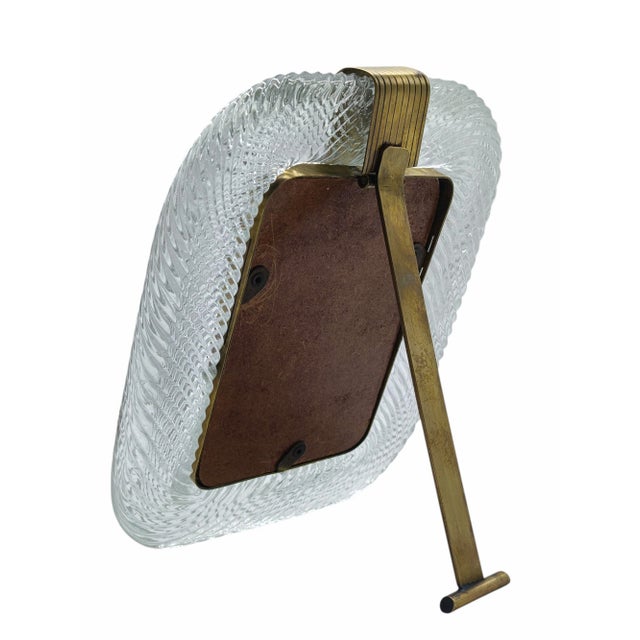 1950s Brass and Murano Glass Picture Frame from Barovier & Toso, Italy, 1950s For Sale - Image 5 of 10
