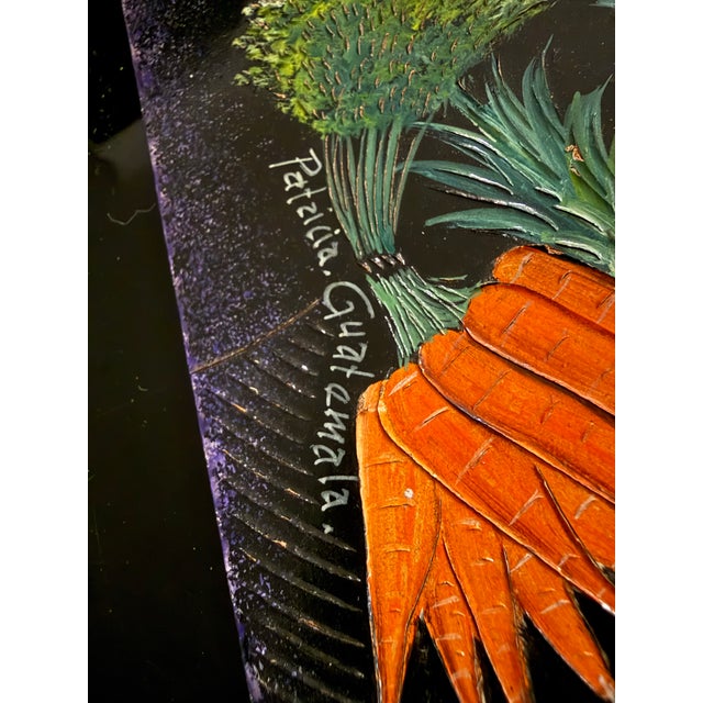 1960s Colorful Guatemalan Folk Art Painting Signed Tejadora Woman Weaver Indigenous For Sale - Image 4 of 4