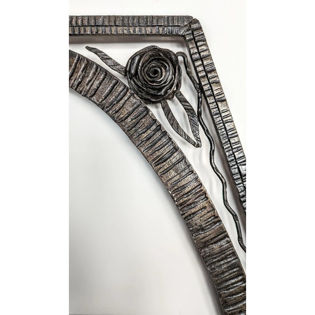 Mid 20th Century French Art Deco Wrought Iron Mirror For Sale - Image 5 of 6
