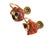 Gold Vintage 18Kt Gold/ Coral Set of Earrings and Ring Size 4 For Sale - Image 8 of 9