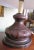 Wood Arts & Craft Style Carved Oak Lamp For Sale - Image 7 of 11