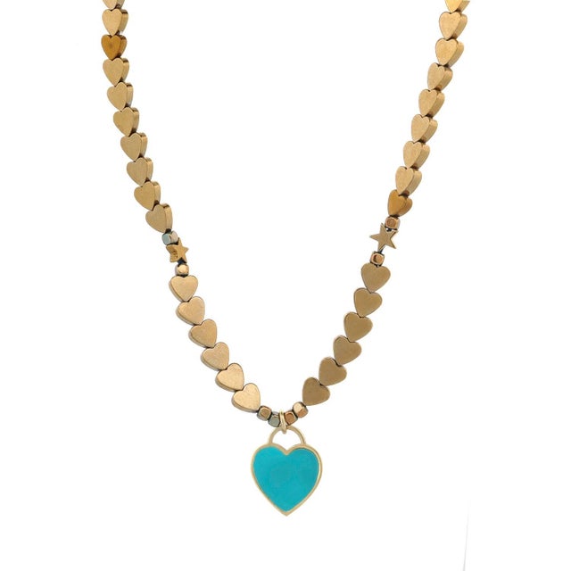 Azure Heartbeat Gold Necklace For Sale - Image 10 of 10