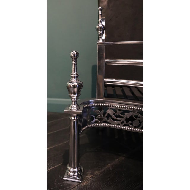 Free-Standing Polished Steel Fire Grate, 1990 For Sale - Image 3 of 6