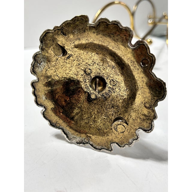 Vintage Brass Fingertip Towel Stand With Crystal Accent Base For Sale In Louisville - Image 6 of 7