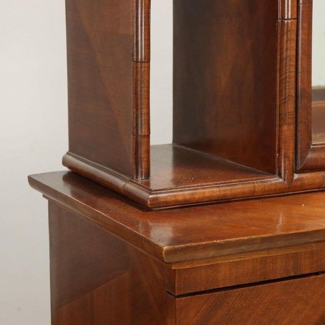 Brown Antique Art Deco Showcase in Walnut For Sale - Image 8 of 13