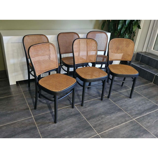 1990s Vintage Model 811 Chairs by Joseph Hoffmann, 1990, Set of 6 For Sale - Image 5 of 18