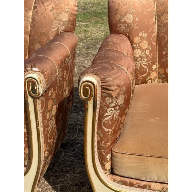 Classic 1940s French Art Deco Club Chairs - A Pair For Sale - Image 12 of 15