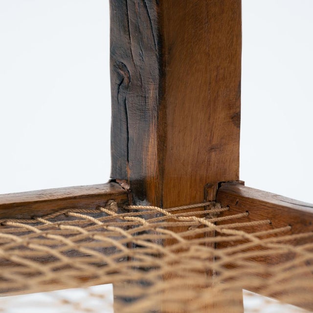 Oak Coffee Table with Lower Rope Shelf, 1970s For Sale - Image 14 of 18