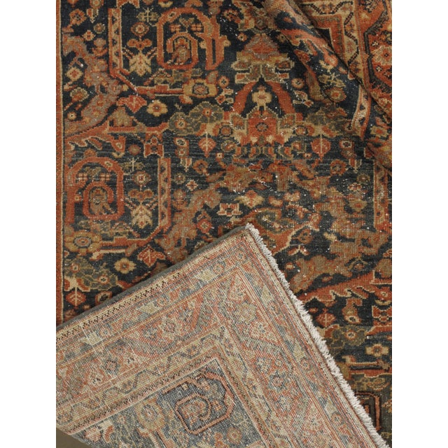 Brown Vintage Distressed Area Rug 4ft 6in X 6ft 7in For Sale - Image 8 of 8