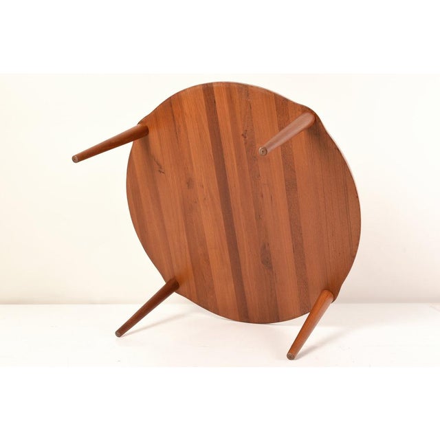 Round Teak Side Table, Denmark, 1970s For Sale - Image 9 of 10