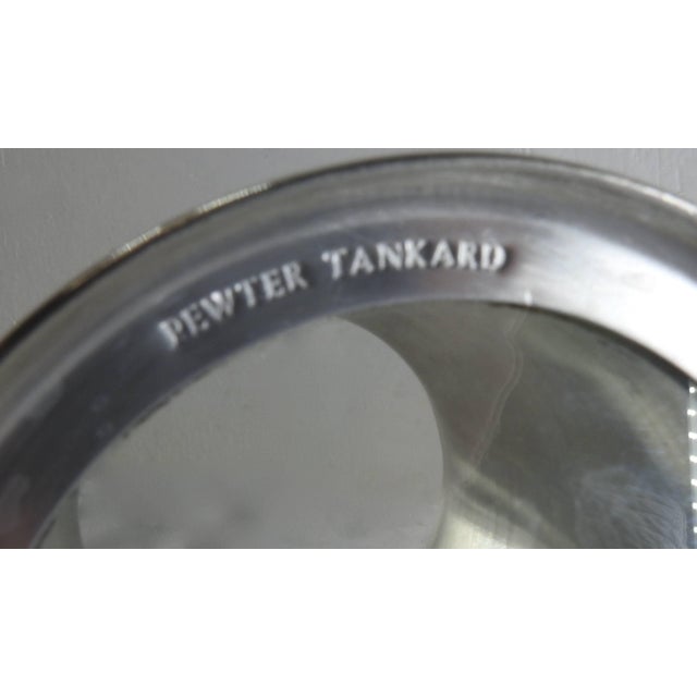 Sheffield England Classic Engraved Pewter Tankard For Sale - Image 9 of 11
