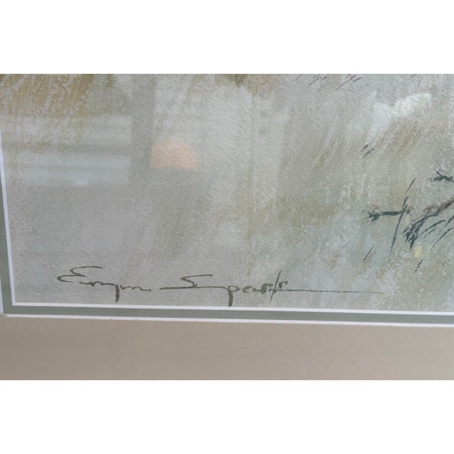 1960s 1968 Eugene Sparks Signed Original Watercolor, “Provincetown,” Large Framed Cape Cod Winter Landscape For Sale - Image 5 of 9