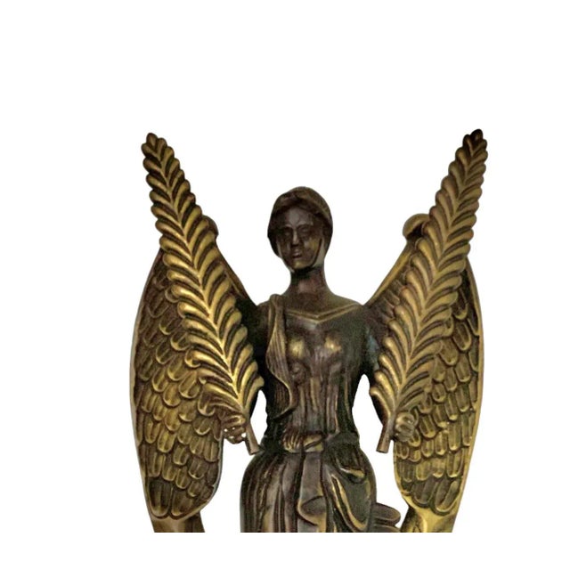 Art Deco Bombay Company "Gloria" Harvest Goddess Angel Figurine, Metal Wall Mount For Sale - Image 3 of 8