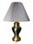 Vintage Black and Gold-Tone Urn Table Lamp With Pleated Shade For Sale - Image 4 of 9