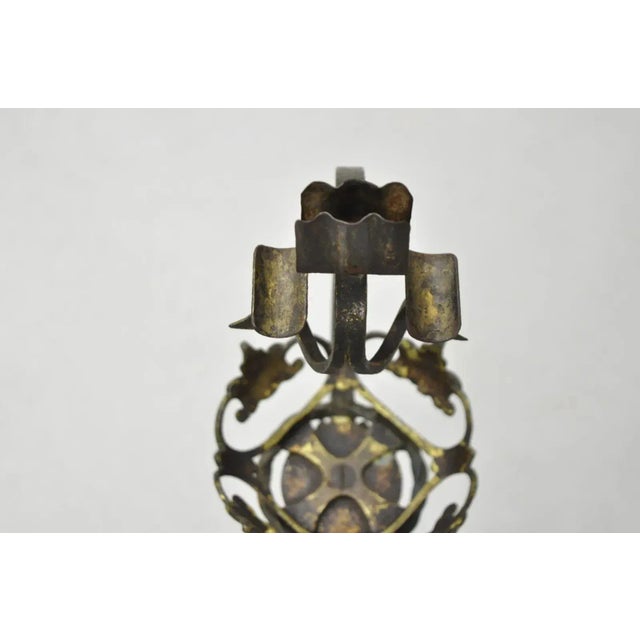 Antique French Art Nouveau Figural Cast Wrought Iron Ashtray Catch All Stand For Sale - Image 11 of 12