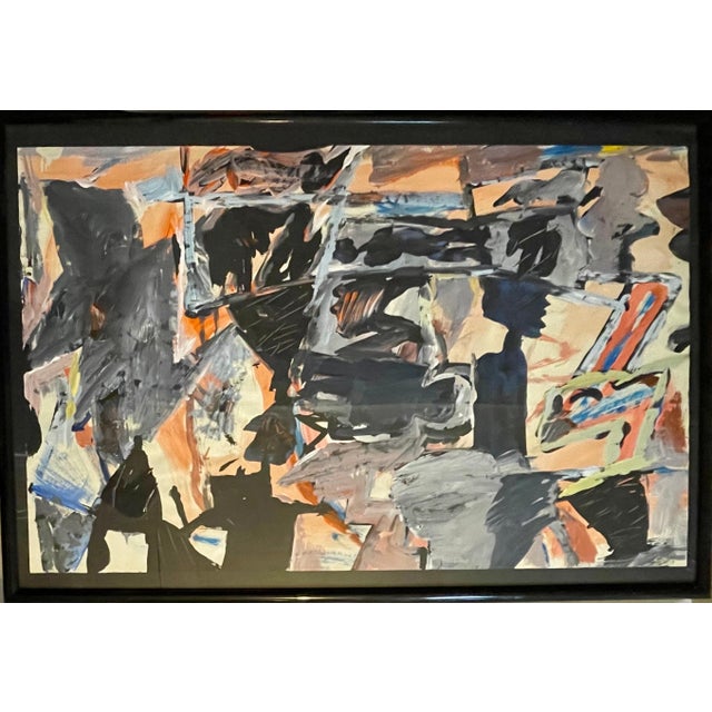Harry Bertschmann, Large Harry Bertschmann Swiss American Abstract Expressionist Outsider Painting For Sale