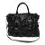 Prada Black Patent Leather Gaufre Ruched Handbag Tote For Sale