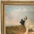 DETAILS An antique oil on canvas painting of a Scottish Terrier and West Highland white terrier dog seated in profile on...