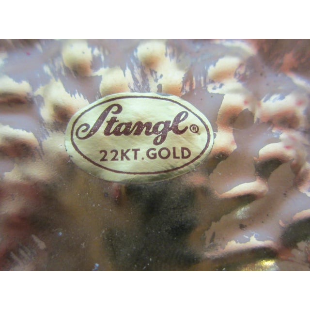 Mid-Century Stangl cosmos floral bowl. The bowl is hand painted in 22kt Granada gold.