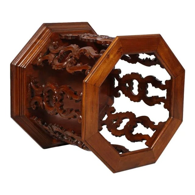 Antique Italian Walnut Wood Umbrella Stand by Testolini & Salviati For Sale - Image 4 of 5