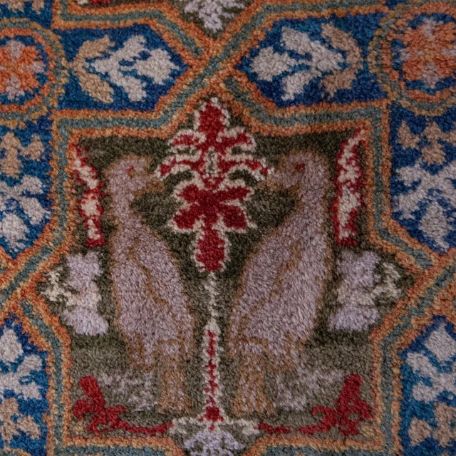 Spanish Hand-Knotted Wool Rug with Mythical Animals Motif, 1950s For Sale - Image 6 of 8