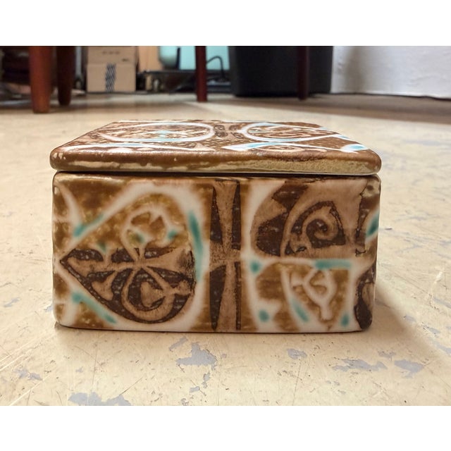 Brown Vintage Baca Box with Lid by Nils Thorsson for Royal Copenhagen, Denmark, 1960s For Sale - Image 8 of 8