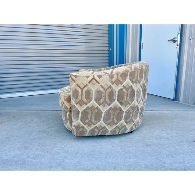 1960s Mid-Century Style Geometric Swivel Lounge Chairs - Set of 2 For Sale - Image 9 of 13