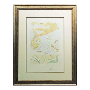 Salvador Dali "La Chene Et Le Roseau" Framed Hand Signed Authentic Artwork