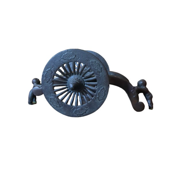 Vintage Japanese Cast Iron Planter on Wheeled Cart For Sale In Reno/Lake Tahoe - Image 6 of 10