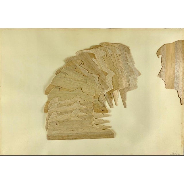 Wood Mario Ceroli, 1970's Large Italian Pop Art Mario Ceroli Arte Povera Sculpture Collage in Wood, 1970 For Sale - Image 7 of 16