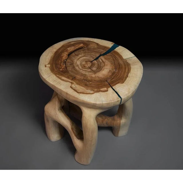 Wood Wood Sculptural Side Table by Logniture For Sale - Image 7 of 8