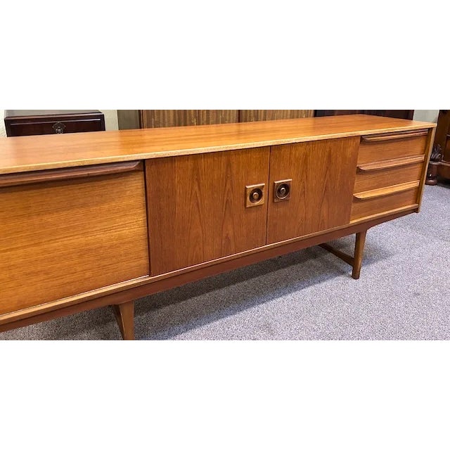 Mid Century Modern Teak Credenza W/ Drop Front Mini-Bar by Stonehill, Uk For Sale - Image 9 of 15