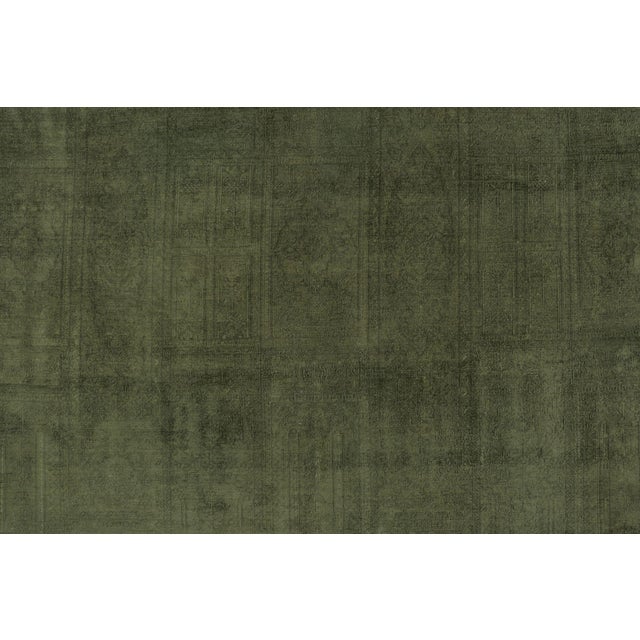 Traditional Vintage Distressed Textural Rug in Lush Forest Green Tones - Rug & Kilim For Sale - Image 3 of 7
